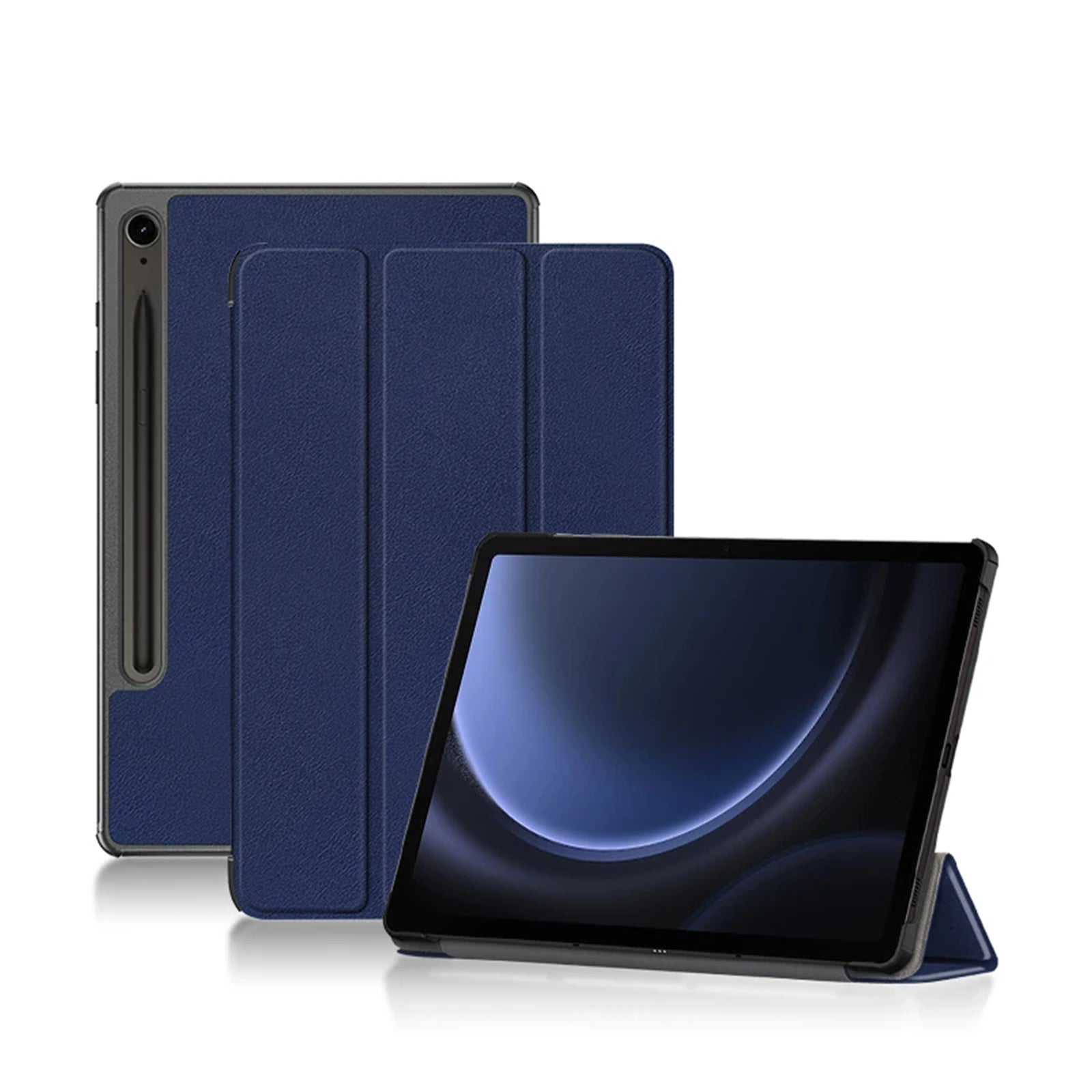 NICE Slim Light Cover - (Blue) Hard Shell Folio Case for Galaxy Tab S9 FE+ & Tab S9+ (SM-X610 & SM-X-616, SMX810 7 SM-X816)