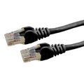 Dynamix 20m Cat6 Black UTP Patch Lead (T568A Specification) 250MHz 24AWG SlimlineSnaglessMoulding.RJ45 Unshielded Connector with 50µ Inch Gold Plate.