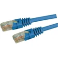 DYNAMIX 0.3m Cat5e Blue UTP Patch Lead (T568A Specification) 100MHz 24AWG Slimline Moulding & Latch Down Plug with RJ45 Unshielded Gold Plated Connectors.