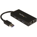 StarTech ST3300GU3B Portable USB3.0 Hub w/ Gigabit Ethernet