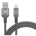 Momax ELITE Link Triple-Braided Nylon 1.2m Lightning Cable Black, Apple MFi Certified,Compatible with Rugged phone case (LifeProof iPhone Cases) 6X Stronger (20000+ SwingTest),