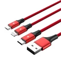 Unitek C4049RD 1.2m 3-in-1 USB-A to USB-C / Micro USB / Lightning Multi Charging Cable Charging Cable 2.4A speedy charging Airflow aluminium connector