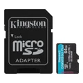 Kingston Canvas Go! Plus 64GB microSD Memory Card, Class 10, UHS-I, U3, V30, A2 ,up to 170MB/s read, and 70MB/s write, for Android mobile devices, action cams, drones and 4K video production