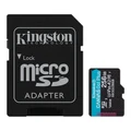 Kingston Canvas Go! Plus 256GB microSD Memory Card, Class 10, UHS-I, U3, V30, A2 ,up to 170MB/s read, and 90MB/s write, for Android mobile devices, action cams, drones and 4K video production
