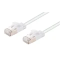 Dynamix 3m Cat6A S/FTP White Ultra-Slim Shielded 10G Patch Lead (34AWG) with RJ45 Gold PlatedConnectors. Supports PoE IEEE 802.3af (15.4W) & at (30W)