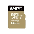 EMTEC microSD Card - 64GB - Class 10 - UHS-I with SD Adapter - Gold