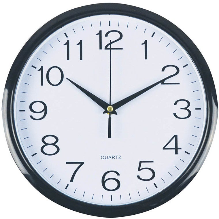 Italplast I391B Wall Clock 300mm Black White