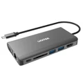 Unitek D1019A USB 3.1 8-in-1 Multi Port Hub with Power Delivery. 2-PortUSB3.0,HDMI,VGA,SD,Audio,Gigabit Ethernet, USB-C PD / Data. Space Grey Colour.