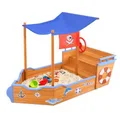 Keezi Boat Sand Pit With Canopy