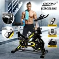 Genki Exercise Bike Shock Absorbing Stationary Spin Bicycle Indoor Cycling Training Black Yellow