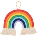 Wall Hanging Rainbow Macrame, Tassel Garland for Home Decor, Kids Room, Party Supplies