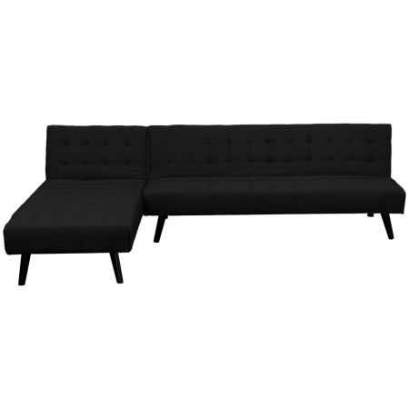 Sarantino 3-Seater Corner Sofa Bed Lounge Chaise Couch - Black