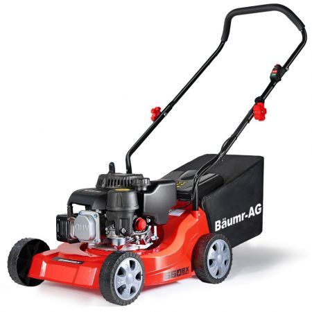 Baumr-AG Lawn Mower 16 Inch Petrol Powered Hand Push Engine Lawnmower Catch 4 Stroke