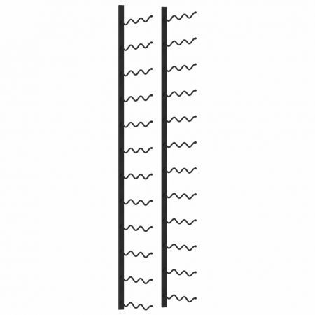 289559 Wall-mounted Wine Rack for 36 Bottles Black Iron