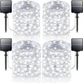 4-Pack 160FT 400 LED Solar String Lights Outdoor, Waterproof Solar Fairy Lights with 8 Lighting Modes, Solar Outdoor Lights for Tree Christmas Wedding Party Decorations Garden Patio (Daylight White)