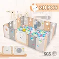 20 Panels Folding Playpen Safety Play Yard Activity Centre for Toddler Child Kid Baby
