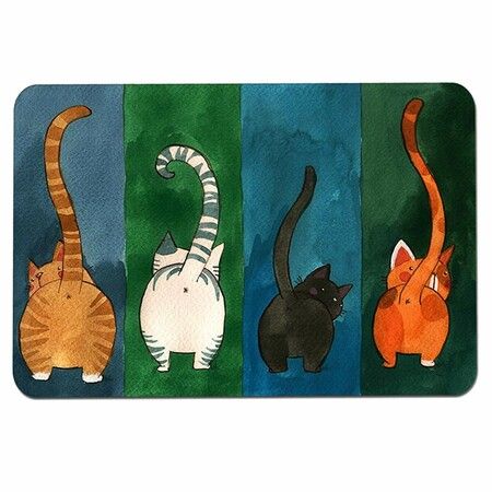 Cute Cat Butt Bedroom Area Rug, Cat Carpet,Cat Tail Non-Slip Absorbent Doormats for Bedroom Living Room Kitchen Bathroom