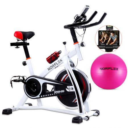 Norflex Spin Bike Exercise Ball Flywheel Fitness Commercial Home Workout Gym W