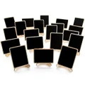 20 Pack Mini Chalkboards Signs with Easel Stand, Small Rectangle Chalkboards Blackboard, Wood Place Cards for Weddings, Birthday Parties, Message Board Signs and Event Decoration