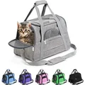 Pet Carrier Airline Approved for Small Dogs, Medium/Small Cats, Cat Travel Carrier(Grey)