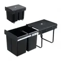 2X20L Pull Out Kitchen Waste Bin Space Save Hide In Cabinet Under Sink Prevent Odours Clean Easily