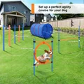 Pawise Dog Tunnel Agility Equipment Set Pet Obstacle Training Course Tunnel Pole