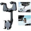 Car Phone Holder Rotatable and Retractable Rear View Mirror Car Phone Holder Mount 360-degree Rotation Adjustment for All Mobile Phones and All Car