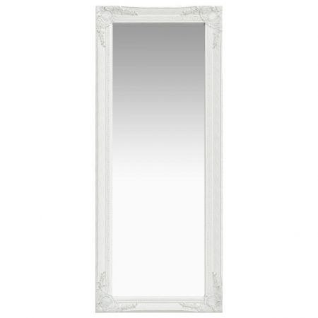 Wall Mirror Baroque Style 50x120 cm White