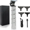 Beard Trimmer for Men Professional Zero Gapped Trimmer Cordless Edgers Clippers Grooming Kit with Guide Combs(Silver)
