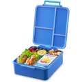Large Leak-Proof Bento Lunch Box with 4-Compartment for Kids Compatible with Caperci Thermos Jar (Blue)