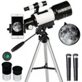 Telescope 70mm Aperture Refractor Portable Telescopes for Astronomy Beginners with Phone Adapter