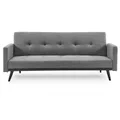 Sarantino 3 Seater Modular Linen Fabric Bed Sofa Armrest Light Grey