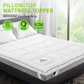 Queen Mattress Topper Pillowtop Bed Mat Soft Pad for Back Pain White Luxdream 900gsm