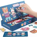 Cartoon Animals Dress Up Magnetic Building Blocks 3D Stickers Kids Children Intelligence Development Toy Early Education