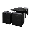 Rio Dining 5 Seater Set - Black and White