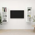 Wall-mounted TV Cabinets 2 pcs White Chipboard