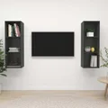 Wall-mounted TV Cabinets 2 pcs Grey Chipboard