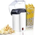 Popcorn Maker Machine - 1200W Hot Air Popcorn Popper Maker with Measuring Cup and Top Lid,No Oil Needed, Healthy Snack,White