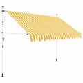 Manual Retractable Awning 300 cm Yellow and White Stripes