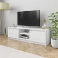 TV Cabinet High Gloss White 120x30x35.5 cm Chipboard