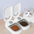 Automatic 2 Meals Cat Feeder, Pet Feeder with Timer for Dry or Semi-Moist Food, Food Dispenser for Cat and Dog