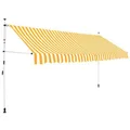 Manual Retractable Awning 400 cm Yellow and White Stripes