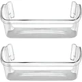 240323002 Refrigerator Door Bin Shelf Compatible with Frigidaire or Electrolux,2 Pack Bottom 2 Shelves on Refrigerator Side,Clear,Double Unit,Replaces PS429725,AP2115742