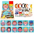 Wooden Magnetic Jigsaw Puzzles Toy, Crazy Face Dress Up Game for Imagination Play?Educational Puzzle Games, Double Sided Drawing Easel for Kids