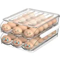 Large Capacity Egg Holder For Refrigerator,36 Egg Fresh Storage Box,Egg Storage Container Organizer Bin,Clear Plastic Storage Container,Egg Storage & Egg Tray