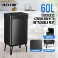 60L Sensor Recycling Bin Touchless Rubbish Trash Dustbin Kitchen Waste Automatic Smart Garbage Office Can