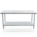Stainless Kitchen Prep Table Cater Work Bench W/Adjustable Feet For Uneven Floor 121.9x61x90cm