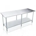 Stainless Kitchen Prep Table Cater Work Bench W/Adjustable Feet For Uneven Floor-213.4X76.2X90CM