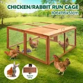 Petscene Foldable Wooden Chicken Coop Cage Backyard Rabbit Hutch Poultry House Run