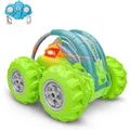 RC Stunt Car, 360 Remote Control Car with Colorful Lights for Kids Ages 6-12, RC Racing Car for Boys and Girls, Green